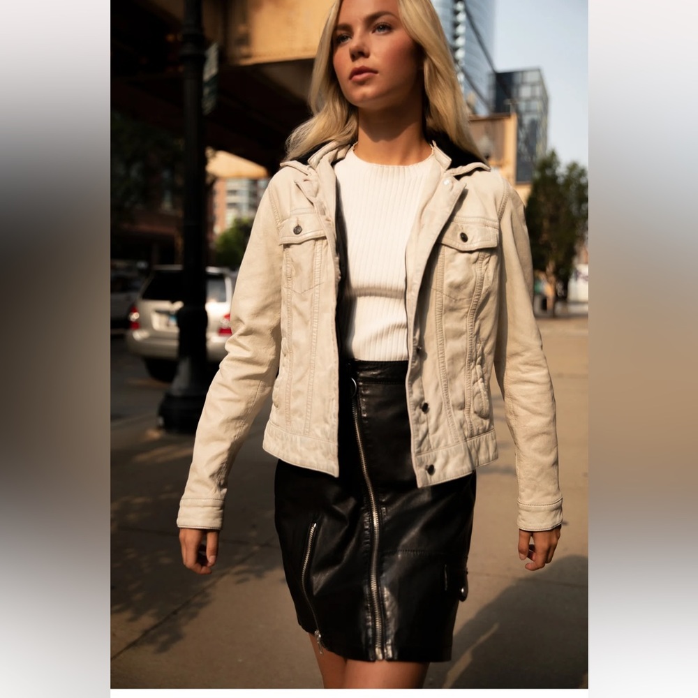 Mauritius Jenny RF Leather Jacket, Natural, size M (8)